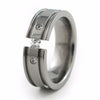 Abyss | Diamond Tension Past-Present-Future Titanium Ring