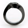 Meghan | Black Titanium Ring with Diamonds