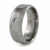 Contour Titanium Ring with Single Inset Gem