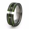 Abyss | Black | Tension Set Past-Present-Future Titanium Ring