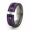 Abyss | Black | Tension Set Past-Present-Future Titanium Ring