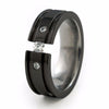 Abyss | Black | Tension Set Past-Present-Future Titanium Ring