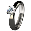 Artemis Women's Titanium Engagement Ring and Wedding Band Set