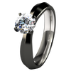 Cleopatra Women's Titanium Engagement Ring and Wedding Band Set