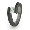 Etoile Women's Titanium Engagement Ring and Wedding Band Set