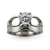 To Infinity Women's Titanium Engagement Ring and Wedding Band Set