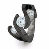 Meghan | Black Titanium Ring with Diamonds