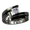 Etoile Princess Cut Diamond Titanium Ring  (±0.75ct)