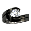 Stella Black 6mm (±0.90 ct) Solitaire Titanium Ring