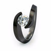 Stella 5mm(±0.50ct) Diamond Black Titanium Ring