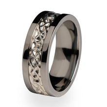 Apprentice Titanium ring with silver inlay