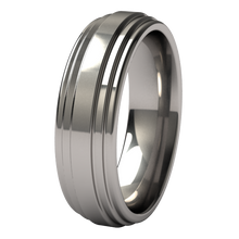 Titanium ring with a curved design and comfort fit 