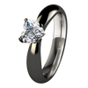 Aimee Women's Titanium Engagement Ring and Wedding Band Set