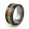 Camelot Black Titanium Ring With Precious Inlay