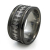 Heartbeat | Soundwave | Mens Black Abyss Titanium Ring