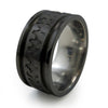 Heartbeat | Soundwave | Mens Black Abyss Titanium Ring