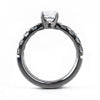 Half Eternity Titanium Ring with Prong Setting