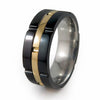 CHRONOS BLACK TITANIUM RING WITH 14K Yellow Gold