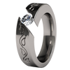 Samsara Vineleaves Solitaire Titanium Ring