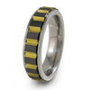 Spinning Blocks Titanium Fidget Titanium Ring | Natural edges and black spinner + Color