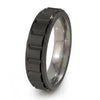 Spinning Blocks Titanium Fidget Titanium Ring | Black + Color
