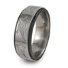 Shooting Stars Titanium Fidget Ring | Black Edge - Natural Silver + Color